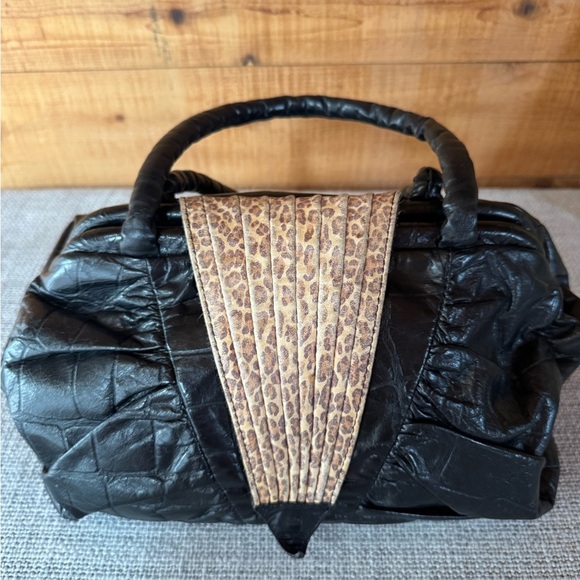 None Handbags - Vintage Animal Print Leather Purse
